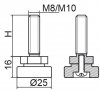 Stopka regulacyjno-obrotowa fi25 - M8x20 - 100 sztuk